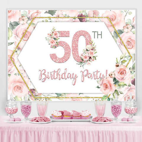 Content 50e Anniversaire Faire la f¨ºte Rose Des roses Toile de aime verser femme