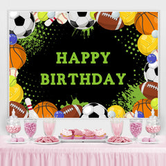 Joyeux Anniversaire Football Sports Fond Noir pour garçons