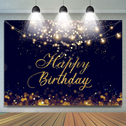 Joyeux Anniversaire Toile de Fond Bokeh Paillettes d'Or pour la Fête