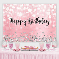 Joyeux anniversaire Pink Glitter Bokeh Toile de fond pour la fête