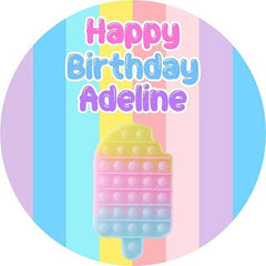 Joyeux anniversaire Pop It jouet filles fête décors ronds