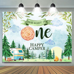 Happy Camper pour le premier anniversaire mignon toile de fond