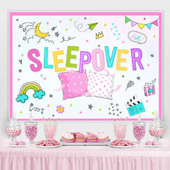 Happy Sleep Over Night Toile de fond de fête mignonne et détendue