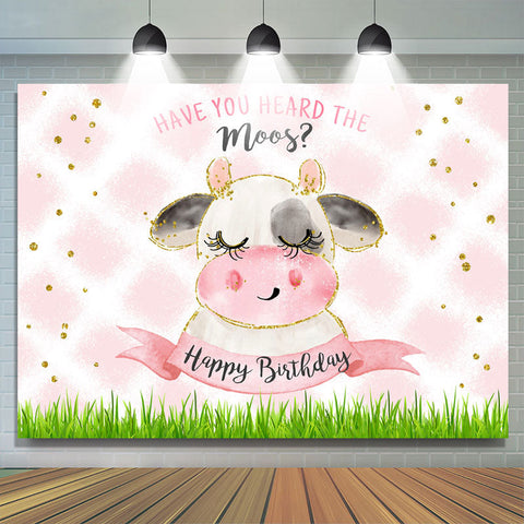 Avez-vous entendu la toile de fond d'anniversaire Moos Pink Glitter Grass