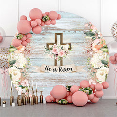 Il est resen toile de fond de Paques cercle en bois floral