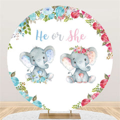 Il ou elle éléphant sexe révèle toile de fond ronde de douche de bébé