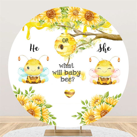 Il ou elle qu'est-ce que bébé abeille baby shower cercle toile de fond