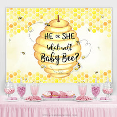 Il ou elle qu'est-ce que bébé abeille thème douche de bébé toile de fond