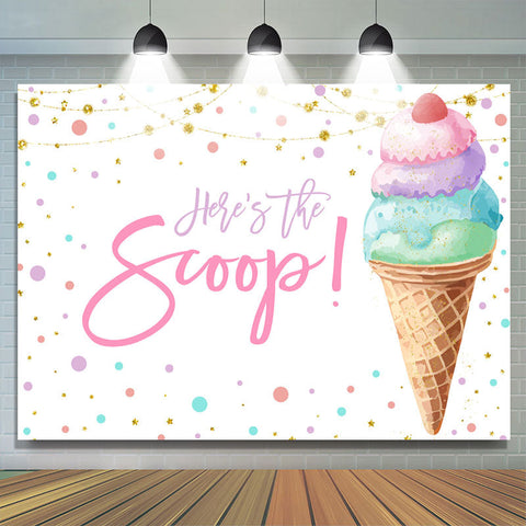 Voici la Toile de Fond d'anniversaire blanche Scoop Icecream