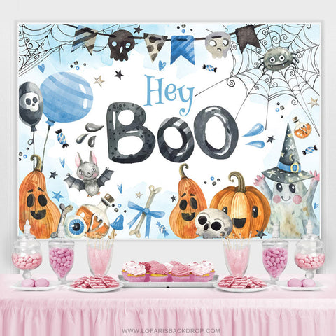 Hey Boo Ghost Balloon Toile de fond de douche de bébé Halloween