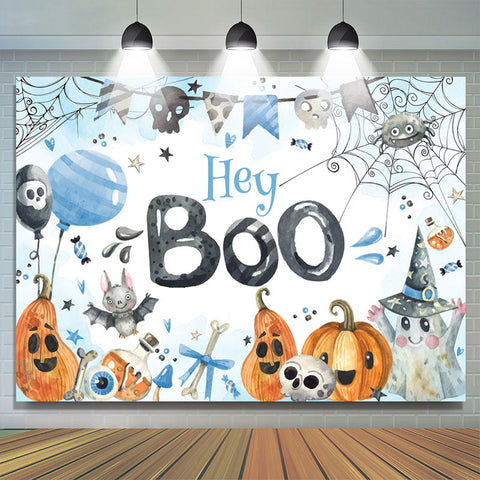 Hey Boo Ghost Balloon Toile de fond de douche de bébé Halloween