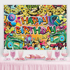 Toile de fond hip hop joyeux anniversaire pour la décoration de fête