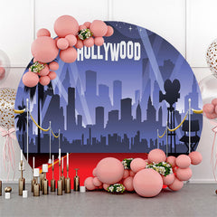 Toile de fond ronde de la grande scène de la ville de nuit d'Hollywood