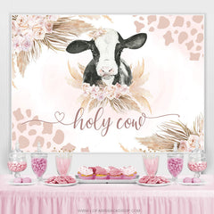 Toile de fond révélant le genre de congé floral rose Holy Cow