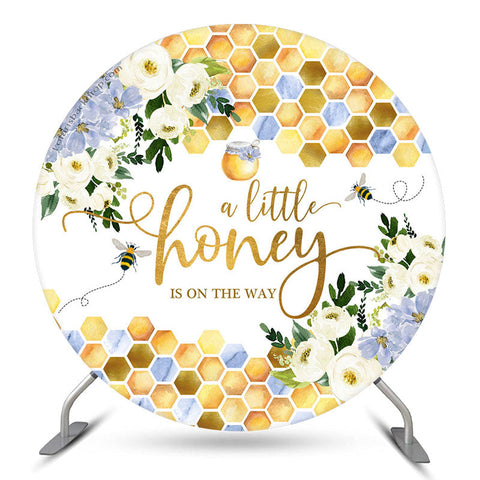 Honey On The Way Bee Baby Shower Toile de fond ronde