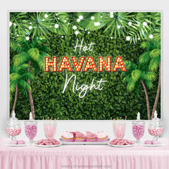 Toile de fond de fête de vacances dans la jungle sur le thème de la nuit de La Havane