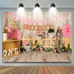 Je suis une toile de fond de premier anniversaire rose pour princesse