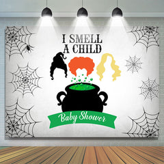 Je sens un enfant Halloween toile de fond de douche de bébé gris