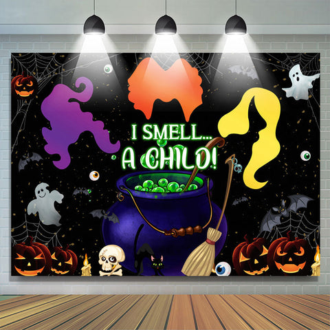 Je sens une toile de fond Happy Halloween de citrouille noire de Chilo