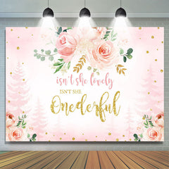N'est-elle pas Onderful Rose Floral 1er Anniversaire Toile de Fond