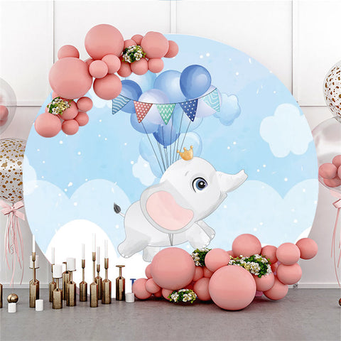 C'est un garçon ballons éléphant bébé douche cercle toile de fond