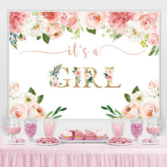 C'est une toile de fond aquarelle rose fille pour baby shower