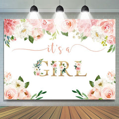 C'est une toile de fond aquarelle rose fille pour baby shower