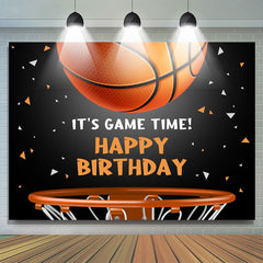 Sa toile de fond d'anniversaire de jeu de basket-ball pour garçon