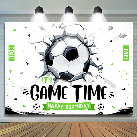 Sa Toile de Fond d'anniversaire de style sport de football de temps de jeu