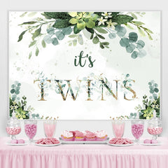 Ses jumeaux feuilles vertes toile de fond pour Baby Shower