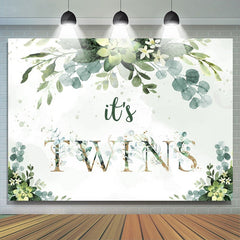 Ses jumeaux feuilles vertes toile de fond pour Baby Shower