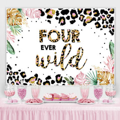 Toile de fond Jungle Leopard Four Ever Wild 4th Brithday