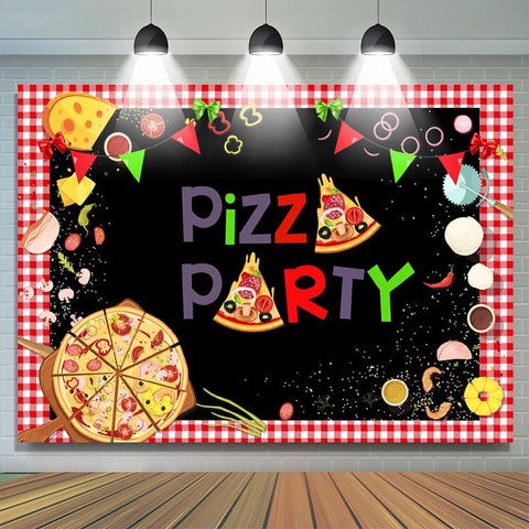 Thème de cuisine pour enfants Pizza Party Bachdrop pour séance photo