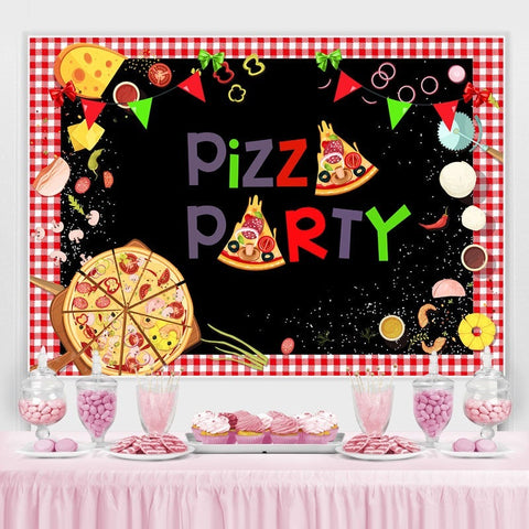 Thème de cuisine pour enfants Pizza Party Bachdrop pour séance photo