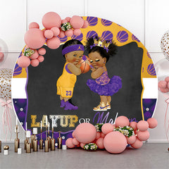 Layup ou Mackup Round Gender Reveal Backdrop Cover