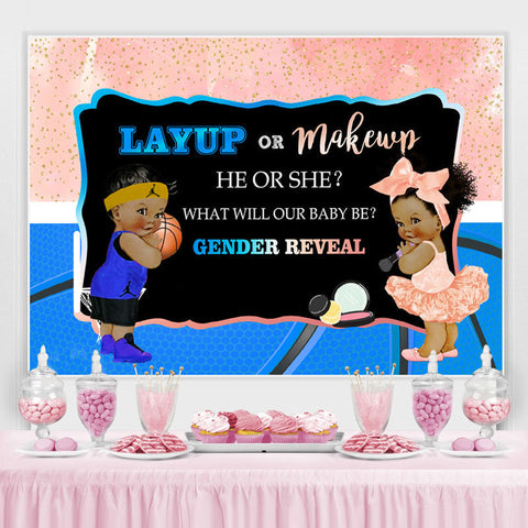 Layup Ou Maquillage Gender Revel Backdrop Pour Baby Shower