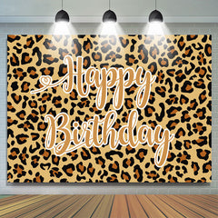 Toile de fond joyeux anniversaire thème imprimé léopard pour la fête