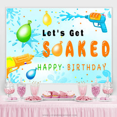 Lets Get Trempé Summer Theme Joyeux Anniversaire Toile de Fond