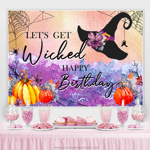 Lets Get Wicked Halloween Thème Joyeux Anniversaire Toile de Fond