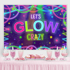 Let's Glow Crazy avec toile de fond d'anniversaire de lignes abstraites