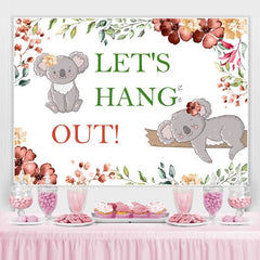 Permet de traîner avec Koala Flowers douche de bébé Backdroop