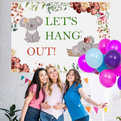 Permet de traîner avec Koala Flowers douche de bébé Backdroop