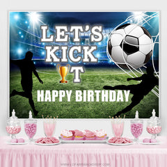 Lets Kick It Fond de joyeux anniversaire de terrain de football