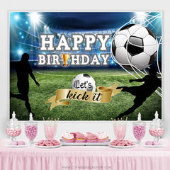 Lets Kick It Football Thème Joyeux Anniversaire Toile de Fond