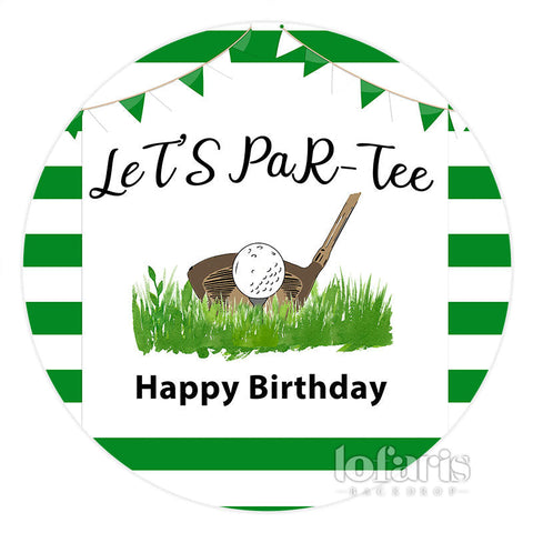 Lets Partee Golf Vert Joyeux Anniversaire Cercle Toile de Fond