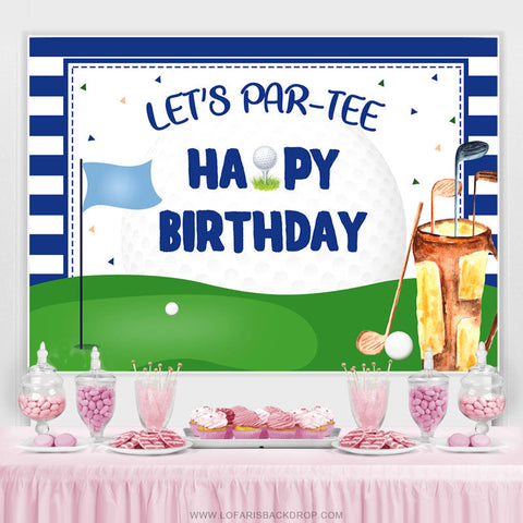 Lets Partee Golf Thème Joyeux Anniversaire Toile de Fond