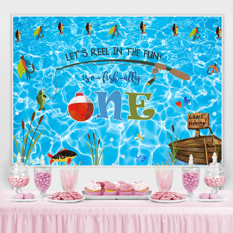 Let's Reel In The Fun First Happy Birthday Toile de fond