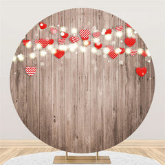 Bois Brun Clair Rond Rouge Amour Happy Valentines Toile De Fond