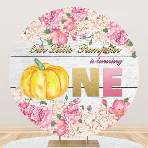 Toile de fond en bois gris floral rose clair pour le 1er anniversaire