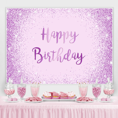 Toile de fond joyeux anniversaire violet clair et paillettes